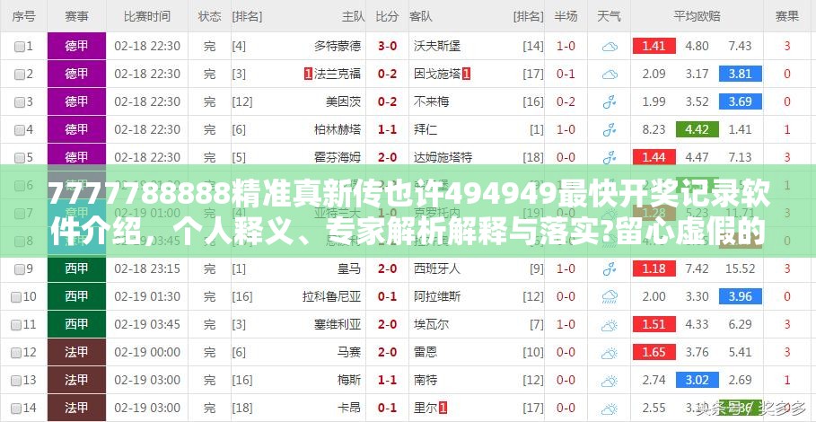 7777788888精准真新传也许494949最快开奖记录软件介绍，个人释义、专家解析解释与落实?留心虚假的虚架势